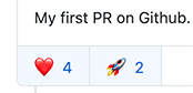 GitHub Heart and Rocket reactions.